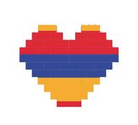 Drapeau de l'Arménie Impression Bâtiment Bloc de Brique Puzzle Coeur Forme de Brique Puzzle 3D Jigsaw DIY Décor À La Maison