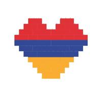 Drapeau de l'Arménie Imprimer Bloc de Brique Puzzle en Forme de Cœur pour la Saint-Valentin, Anniversaire, Mariage