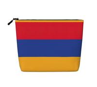 Drapeau de l'Arménie Une trousse de maquillage de voyage polyvalente, idéale pour les routines quotidiennes et les voyages d'affaires, Noir , Taille unique, Trousse de toilette