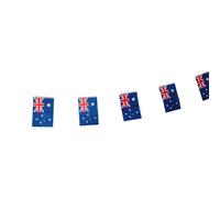 Drapeau de l'Australie 40 unités, guirlande 11,4 m, fanions nationaux 14 x 21 cm pour décorations de bar de jardin