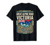 Drapeau de l'Australie Great Alpine Road Victoria Vintage Art T-Shirt