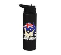 Drapeau de l'Australie Jour Australie Kangourou australien Stainless Steel Insulated Water Bottle
