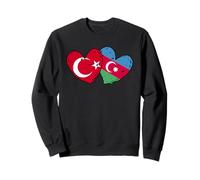 Drapeau de l'Azerbaïdjan Turquie en forme de cœur Amitié azerbaïdjanaise turque Sweatshirt