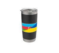 Drapeau de l'Azerbaïdjan Ukraine Nationalité ukrainienne Gobelet isotherme en acier inoxydable double paroi