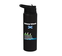 Drapeau de l'Écosse Colonie de macareux des îles Orcades sur les falaises de la mer Stainless Steel Insulated Water Bottle