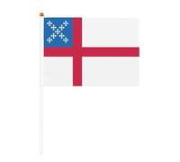 Drapeau de l'Église épiscopale, drapeau à main double face, 14 x 21 cm (5,5 x 8,2 pouces).