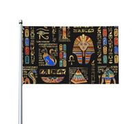 Drapeau de l'égypte ancienne avec hiéroglyphes, ?il d'Horus, pharaon, décoration de balcon, drapeau emblématique, 90 x 150 cm