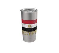 Drapeau de l'Égypte Armoiries du Caire Fierté égyptienne Gobelet isotherme en acier inoxydable double paroi