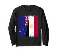 Drapeau de l'Égypte de Nouvelle-Zélande | Kiwi Egyptian Roots Manche Longue
