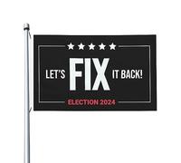 Drapeau de l'élection 2024 « Let's Fix It Back » 3 x 5, drapeaux fantaisie double face pour extérieur, décoration murale pour pelouse 3 x 5 pieds, « Let's Fix It Back » Tapisserie pour chambre