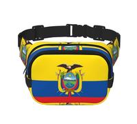 Drapeau de l'Équateur carré double couche Sac banane Sac à bandoulière / Sangle réglable au niveau de la poitrine, pour voyage, entraînement, course à pied, imprimé avec