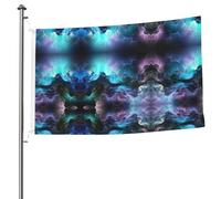 Drapeau de l'espace avec œillets double face 3D 1,5 x 2,4 m pour terrasse, porche, événement de groupe.