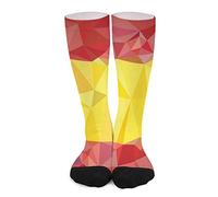 Drapeau De L'Espagne En Low Poly Unisexe Chaussettes De Tennis Poids Léger Chaussette De Course Respirant Chaussettes De Sport Pour Cyclisme Randonnée Sport