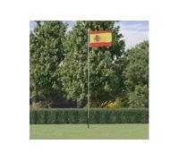 vidaXL Drapeau de l'Espagne et mât 6,23 m Aluminium