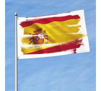 Drapeau de l'Espagne imprimé avec œillets en laiton, tissu à séchage rapide, pour cour, balcon, porche, fête - 0,9 x 1,5 m