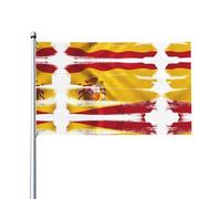 Drapeau de l'Espagne. Imprimé sur un seul côté, 0,9 x 1,5 m, léger et fluide, adapté pour une utilisation en intérieur et en extérieur.