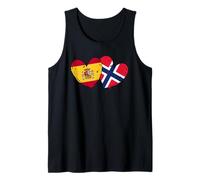 Drapeau de l'Espagne Norvège Cœurs Héritage Norvégien Espagne Débardeur