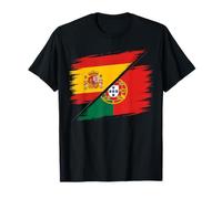 Drapeau de l'Espagne Portugal Porter Héritage Portugais Espagnol T-Shirt
