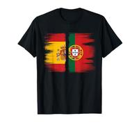 Drapeau de l'Espagne Portugal Porter Héritage Portugais Espagnol T-Shirt
