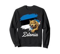 Drapeau de l'Estonie Loup Fierté Nationale estonienne Grunge Sweatshirt