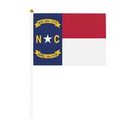 Drapeau de l'État de Caroline du Nord double face et mini drapeaux à bâton, adaptés pour la décoration de fête et les activités d'équipe