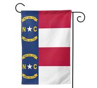Drapeau de l'État de Caroline du Nord - Drapeaux de jardin saisonniers pour l'extérieur, durable double face - Décoration de vacances