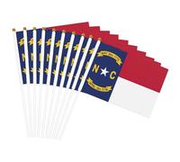 Drapeau de l'État de Caroline du Nord imprimé double face à la main - Couleurs vives, pour tournois sportifs et matchs