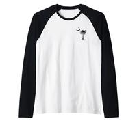 Drapeau de l'État de la Caroline du Sud Palmetto Tree Crescent Moon SC Manche Raglan