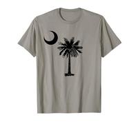 Drapeau de l'État de la Caroline du Sud Palmetto Tree Crescent Moon SC T-Shirt