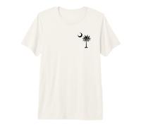 Drapeau de l'État de la Caroline du Sud Palmetto Tree Crescent Moon SC T-Shirt Haut de Gamme