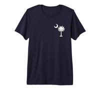 Drapeau de l'État de la Caroline du Sud Palmetto Tree Crescent Moon SC T-Shirt Haut de Gamme