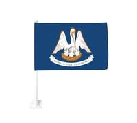Drapeau de l'État de la Louisiane de 30,5 x 45,7 cm - Drapeau double face pour fenêtre de voiture avec impression résistante à la décoloration, drapeau de décoration automobile de qualité supérieure