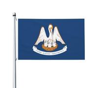 Drapeau de l'État de la Louisiane double face avec œillets pour décoration de fête et patio - 0,9 x 1,5 m