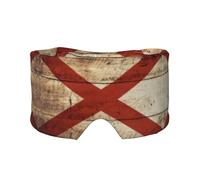 Drapeau de l'État de l'Alabama sur vieux grain de bois imprimé carte postale ombre à paupières pour sieste, voyage, yoga, yeux bandeau, voyage, bureau, sieste avion