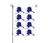 Drapeau de l'État de l'Alaska - Double face - Décoration saisonnière pour cour et porche