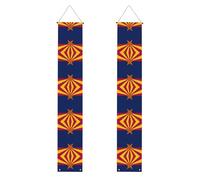 Drapeau de l'État de l'Arizona - Bannière de porche à suspendre réutilisable - Pour fête universitaire, cérémonie, porte d'entrée