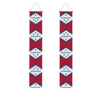 Drapeau de l'État de l'Arkansas - Bannière de porche à suspendre - Réutilisable - Pour fête universitaire - Cérémonies - Porte d'entrée