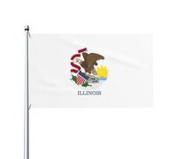 Drapeau de l'État de l'Illinois - 9,5 x 1,5 m - Bannière décorative pour jardin, cour, décoration de fête intérieure ou extérieure