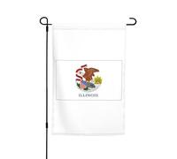 Drapeau de l'État de l'Illinois - Petits drapeaux pour cour et jardin - Épais pour porches et pelouses - Résistant à la décoloration