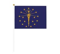 Drapeau de l'État de l'Indiana double face et mini drapeaux à bâton, adaptés pour la décoration de fête et les activités d'équipe