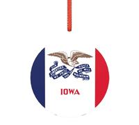Drapeau de l'État de l'Iowa - Décoration de Noël pour mariage - Alternative moderne en acrylique aux décorations de Noël polyvalentes
