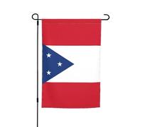 Drapeau de l'État de l'Ohio avec plusieurs drapeaux de jardin pour décoration de terrasse, porche ou pelouse