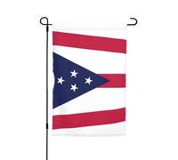 Drapeau de l'État de l'Ohio avec plusieurs drapeaux de jardin pour décoration de terrasse, porche ou pelouse