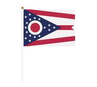 Drapeau de l'État de l'Ohio double face et mini drapeaux à bâton, adaptés pour la décoration de fête et les activités d'équipe