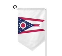 Drapeau de l'État de l'Ohio - Drapeau de bienvenue - Décoration extérieure - Pour jardin et terrasse - 30,5 x 45,7 cm - Plusieurs formes