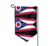 Drapeau de l'État de l'Ohio pour l'extérieur - Drapeau de cour durable, décoration d'été, parfait pour l'extérieur du jardin et de la terrasse