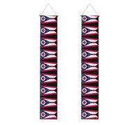 Drapeau de l'État de l'Ohio pour Noël, Halloween, porche, décoration de porte, décoration de fête pour l'extérieur et l'intérieur