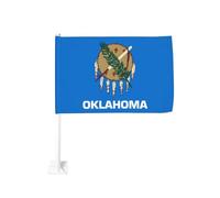 Drapeau de l'État de l'Oklahoma de 30,5 x 45,7 cm - Drapeau double face pour fenêtre de voiture avec impression résistante à la décoloration, drapeau de décoration automobile de qualité supérieure