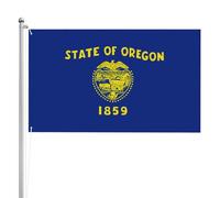 Drapeau de l'État de l'Oregon - Drapeau double face - 91 x 152 cm - Drapeau d'extérieur lourd triple couche double face - Bannière de jardin en polyester