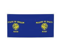 Drapeau de l'État de l'Oregon imprimé à suspendre, bannière décorative résistante aux intempéries pour une utilisation romantique de vacances